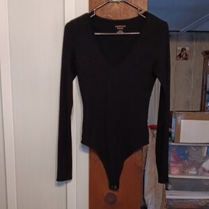 American Apparel Classic Black V-Neck Bodysuit